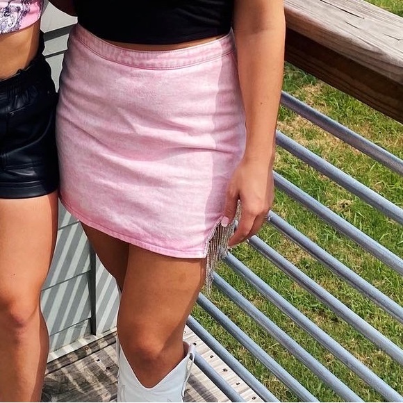 Pink Fringe Skirt Steve Madden - Picture 1 of 2